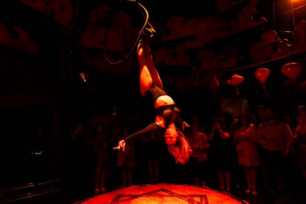 Aerialist Angelique Janowski performs for the final time during the closing night of Lost Spiri ...