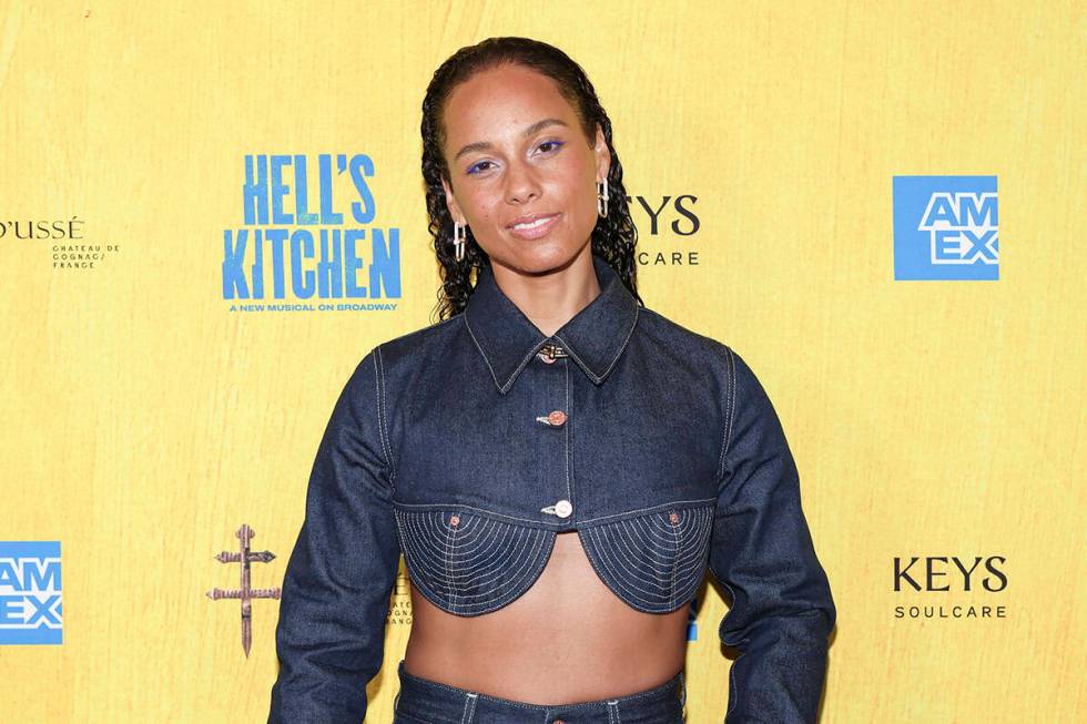 Alicia Keys attends the "Hell's Kitchen" Broadway musical opening night performance a ...