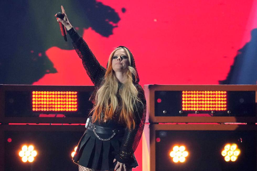 Avril Lavigne performs on the second night of the 2022 iHeartRadio Music Festival, Saturday, Se ...