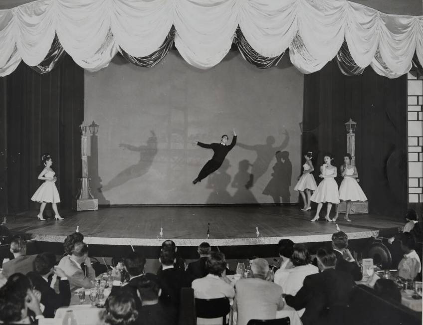 George Lee flies across the stage in the Flower Drum Song production at the Thunderbird Inn in ...