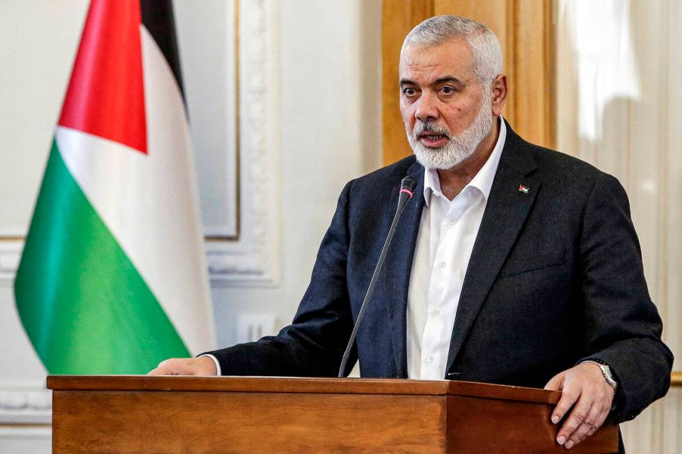 Ismail Haniyeh, the Doha-based political bureau chief of the Palestinian Islamist movement Hama ...