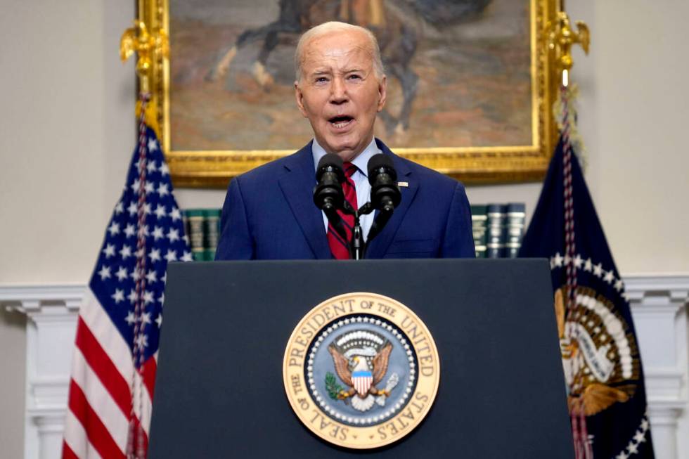 President Joe Biden delivers remarks about student protests over the war in Gaza, from the Roos ...
