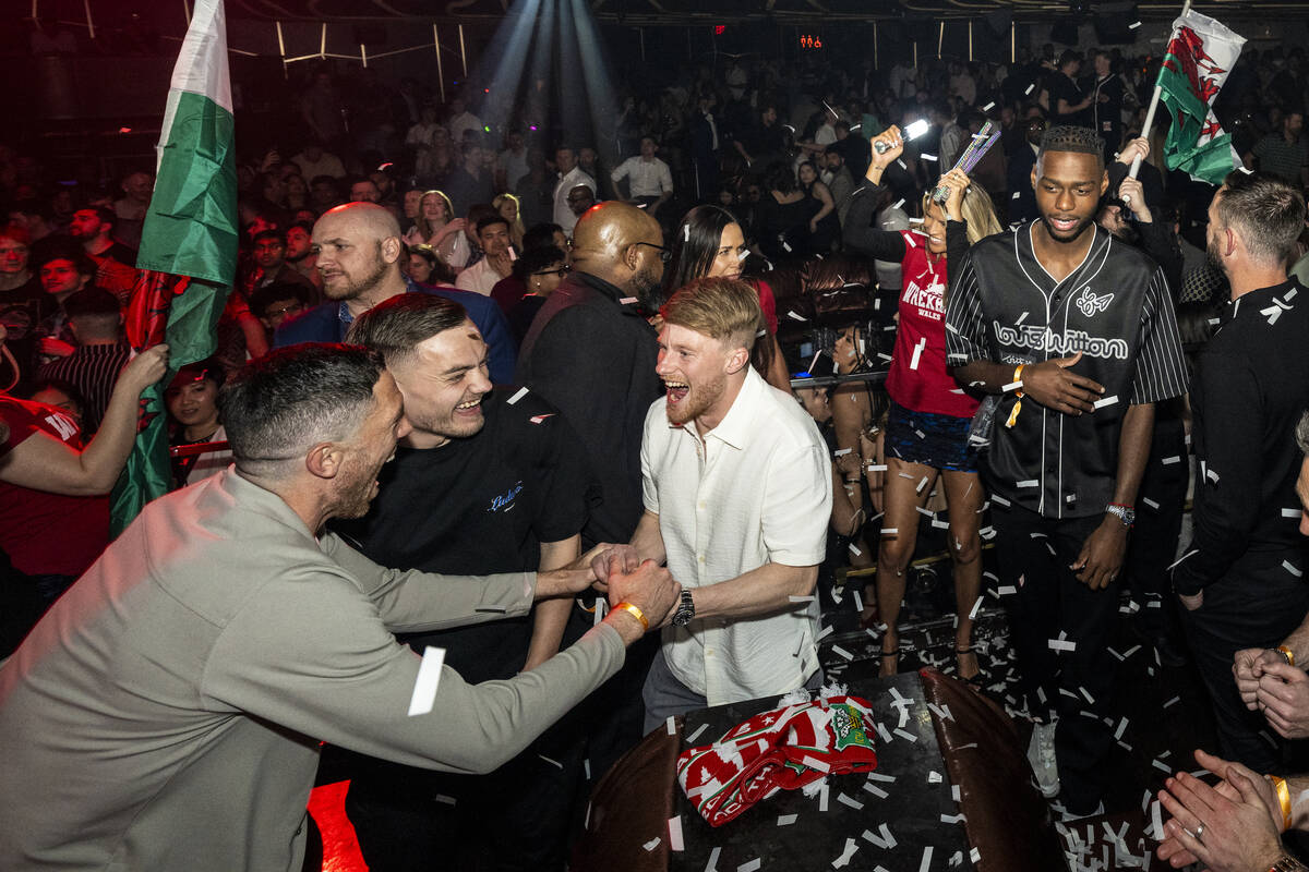 Wrexham soccer club of Wales celebrates its promotion to League One of the English football lea ...