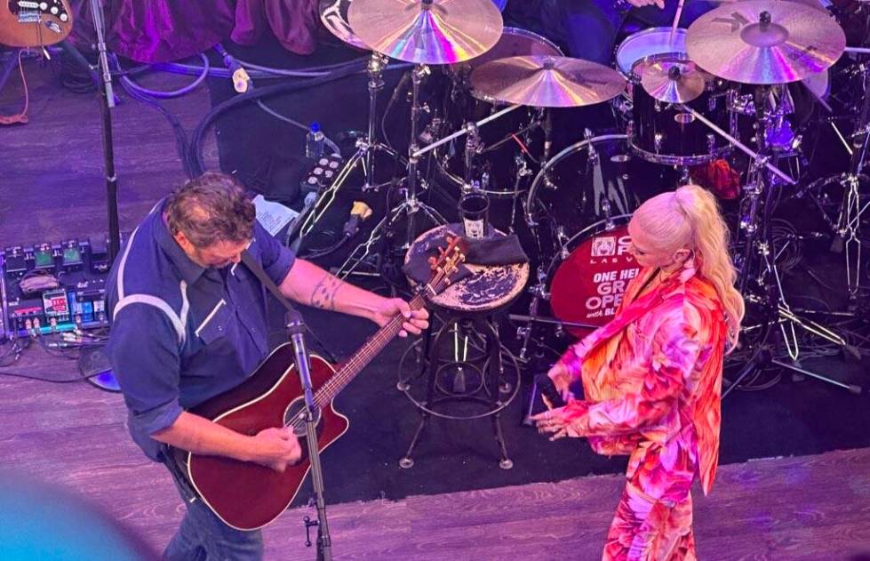 Blake Shelton and Gwen Stefani appear at the grand opening of Ole Red Las Vegas on Tuesday, Apr ...