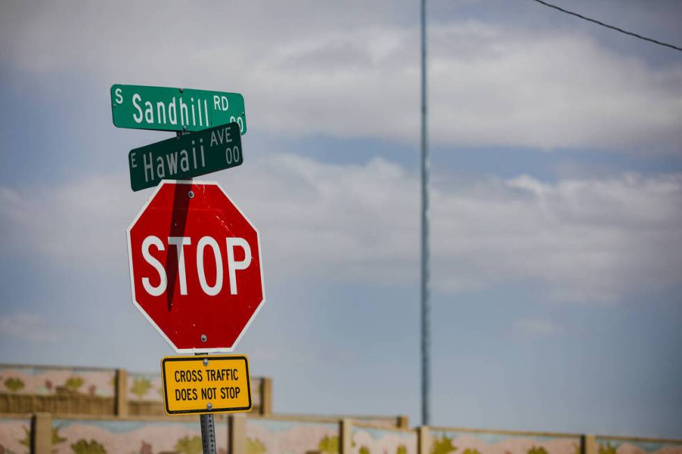 The cross strees where an unhoused man was critically injured after a car ran off the road and ...