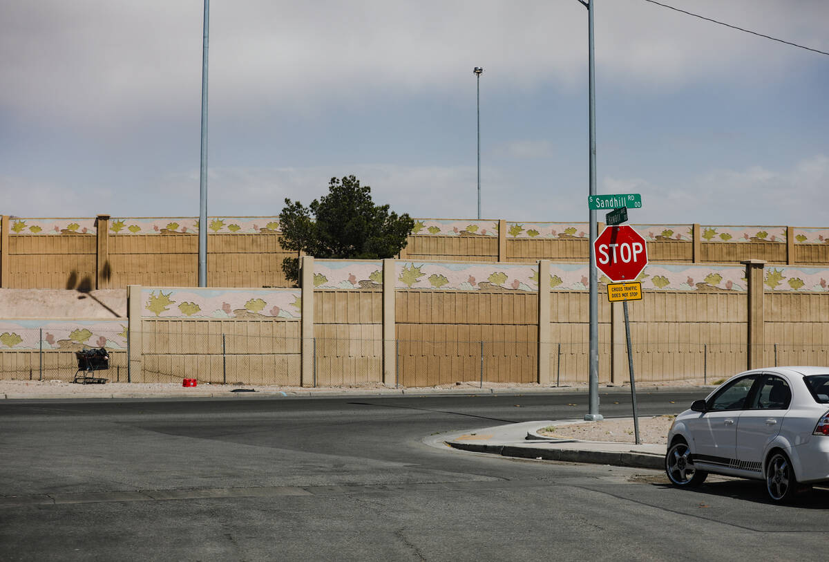 The area where an unhoused man was critically injured after a car ran off the road and hit him ...