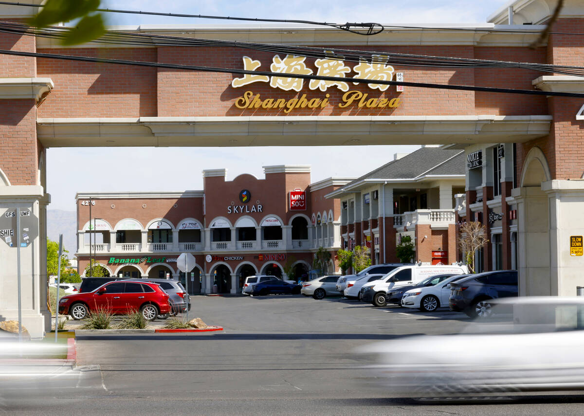 Shanghai Plaza on Spring Mountain Road is pictured on Friday, April 12, 2024, in Las Vegas. (Bi ...