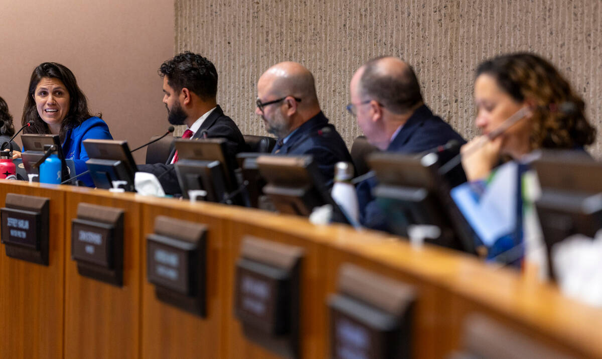 Council member Arlis Reynolds, left, recalls her best Raiders' memory as the City of Costa Mesa ...