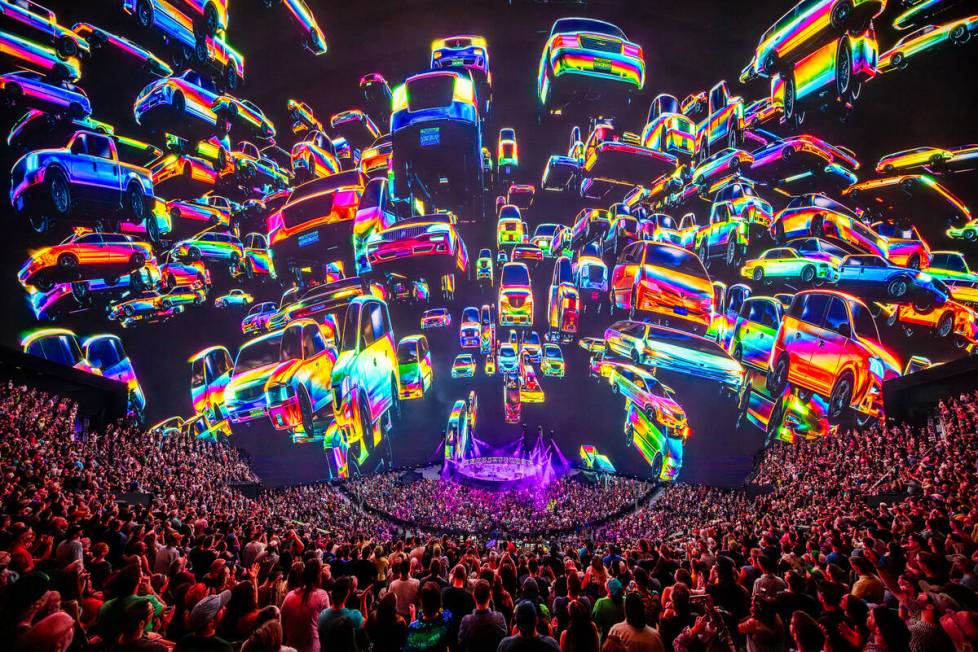 A scene from Phish's opening night at the Sphere in Las Vegas on Thursday, April 19, 2024. (Ali ...