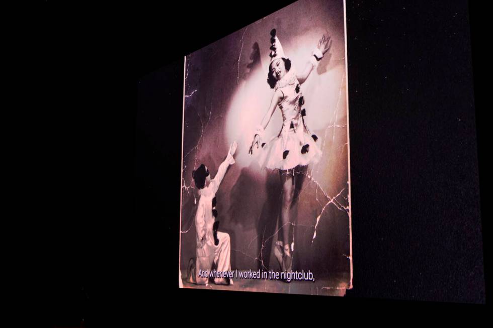 An image of a young George Lee, lower left, is seen during a screening of “Ten Times Bet ...