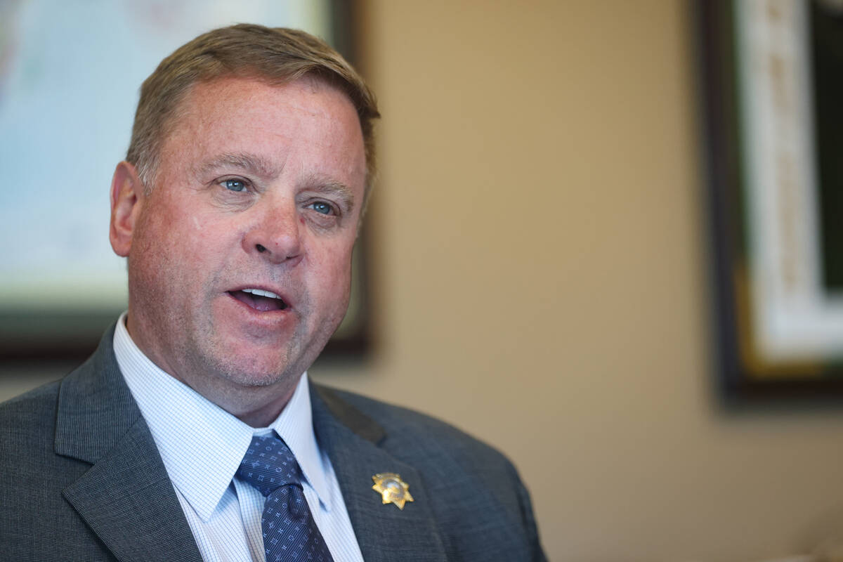 Sheriff Kevin McMahill speaks to the Las Vegas Review-Journal at the Las Vegas Metropolitan Pol ...