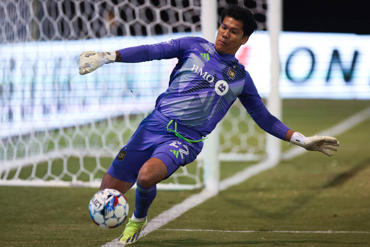 Los Angeles FC goalkeeper Abraham Romero (22) saves the ball during the first half of a U.S. Op ...