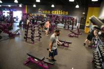 People workout at the Planet Fitness gym in Las Vegas, Tuesday, June 16, 2020. (Erik Verduzco / ...