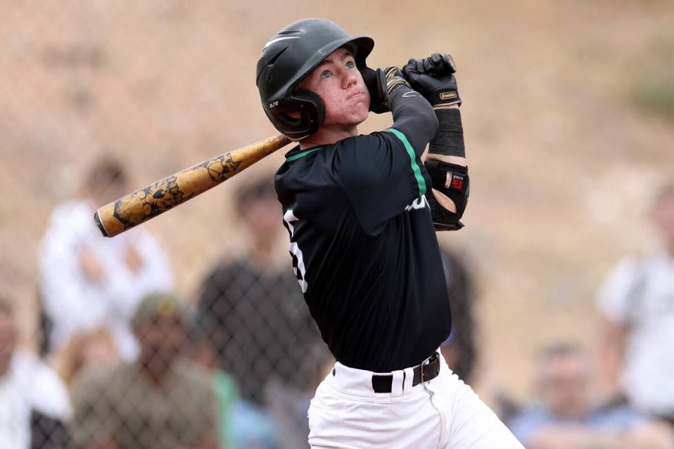 Palo Verde catcher Connor Rosinski bats against Coronado during a Class 5A high school baseball ...