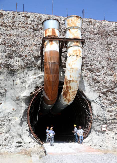 The south portal to a five mile tunnel in Yucca Mountain 90 miles northwest of Las Vegas during ...