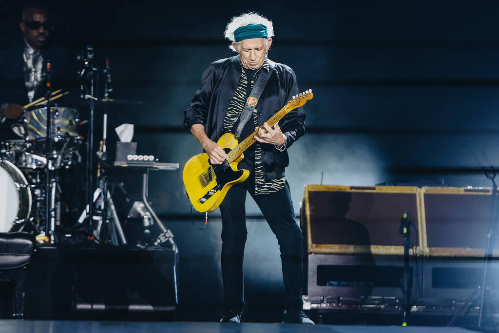 The Rolling Stones perform during their “Hackney Diamonds” tour at Allegiant Stad ...