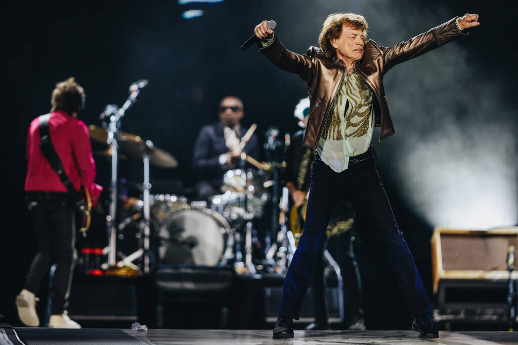 The Rolling Stones perform during their “Hackney Diamonds” tour at Allegiant Stad ...