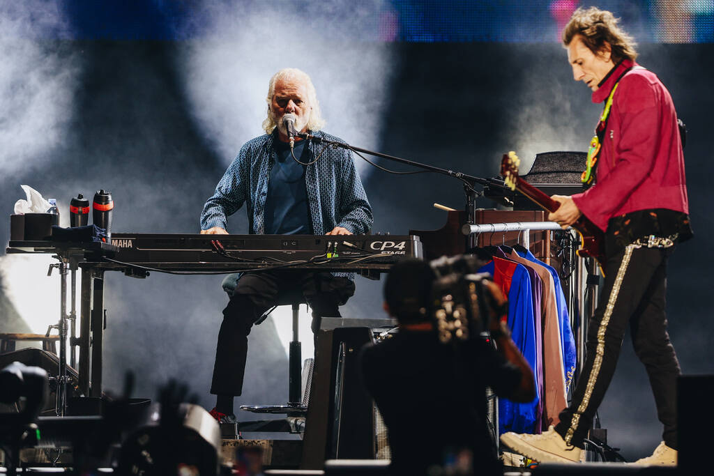 The Rolling Stones perform during their “Hackney Diamonds” tour at Allegiant Stad ...