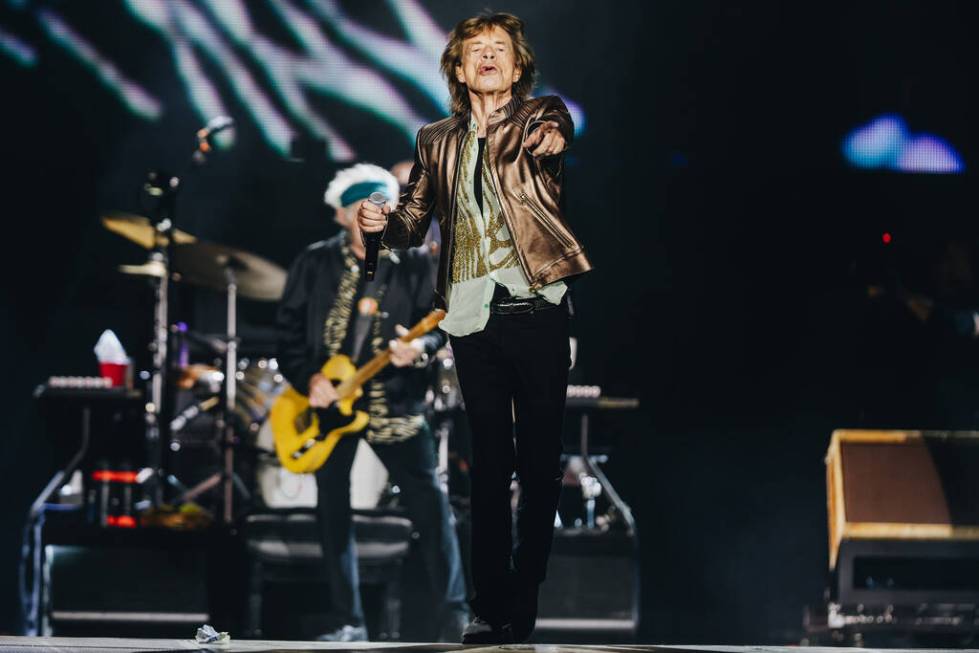 The Rolling Stones perform during their “Hackney Diamonds” tour at Allegiant Stad ...