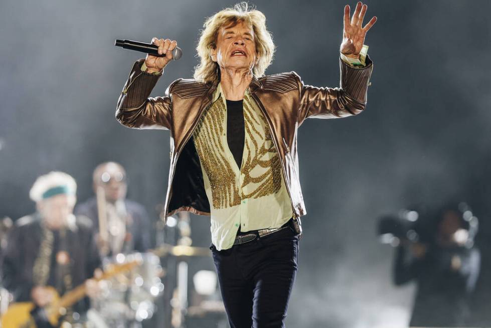 The Rolling Stones perform during their “Hackney Diamonds” tour at Allegiant Stad ...