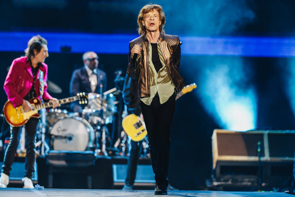 The Rolling Stones perform during their “Hackney Diamonds” tour at Allegiant Stad ...