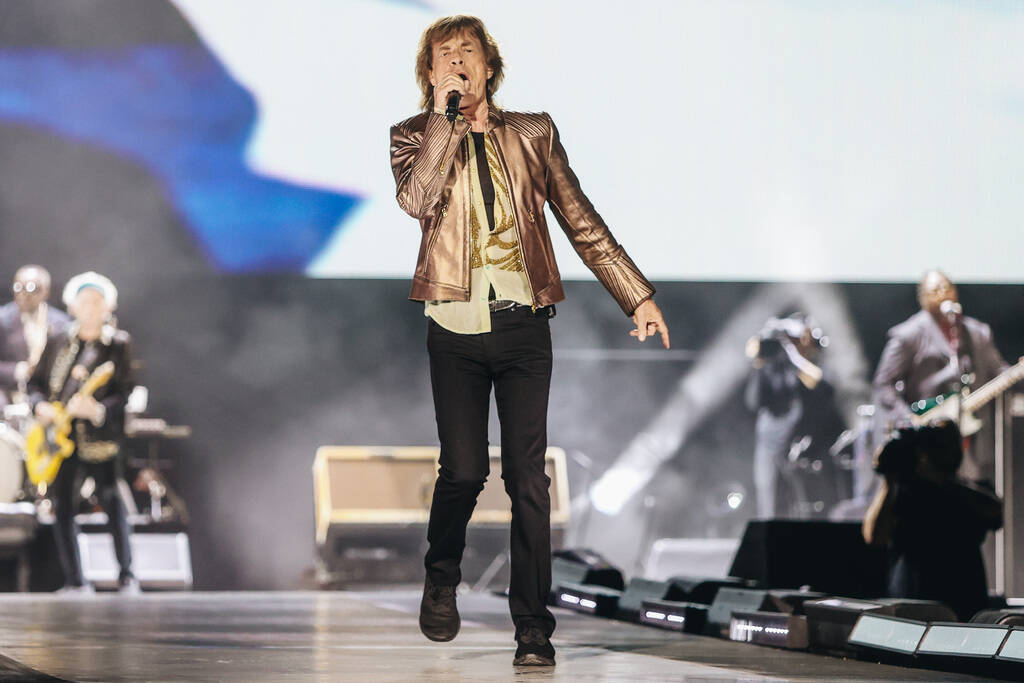 The Rolling Stones perform during their “Hackney Diamonds” tour at Allegiant Stad ...