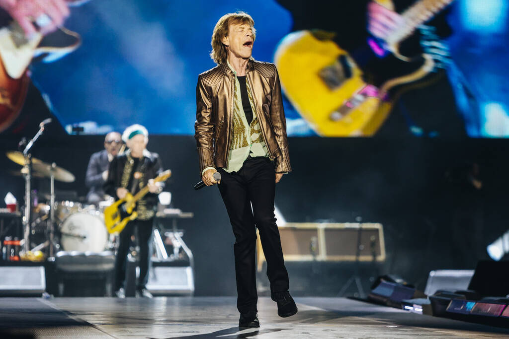 The Rolling Stones perform during their “Hackney Diamonds” tour at Allegiant Stad ...