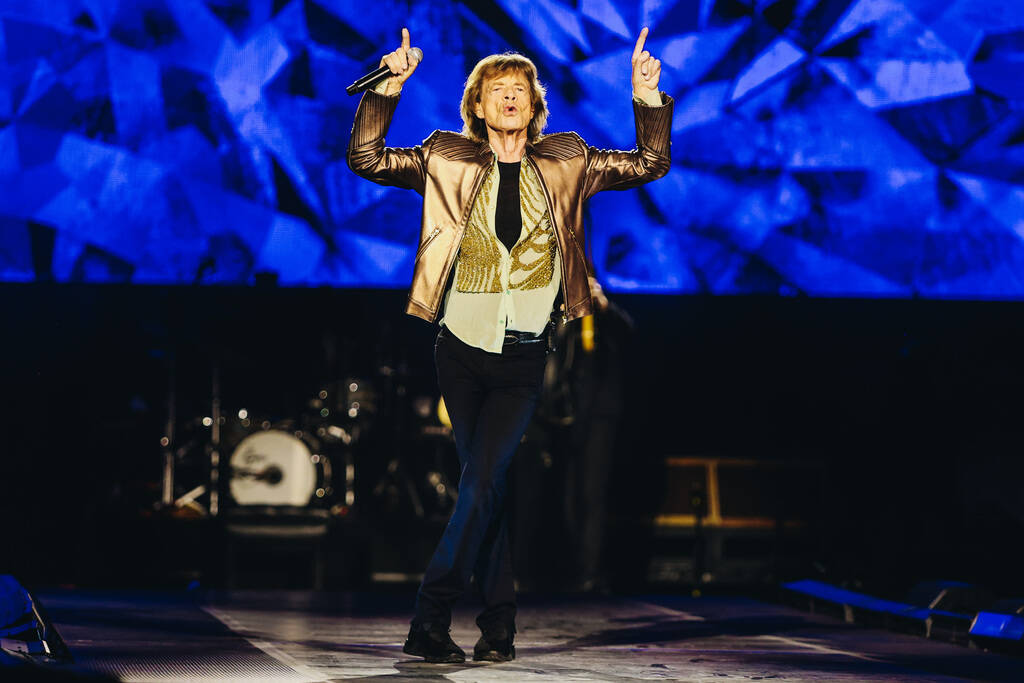 The Rolling Stones perform during their “Hackney Diamonds” tour at Allegiant Stad ...