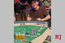 Damon Howell, of Union City, Ohio, after winning $362,640 playing Ultimate Texas Hold'em on his ...