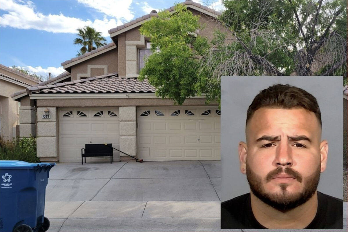 A house on Starline Meadow Place in Summerlin, Las Vegas, is seen on May 14, 2024. Inset: Eddi ...