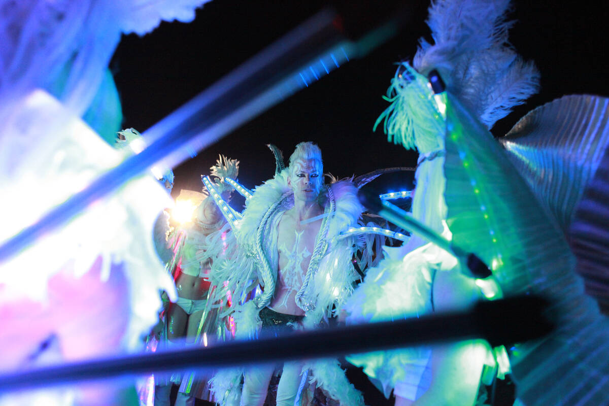 Perish Dignam talks to his fellow performers backstage before they go on to perform on circuitG ...