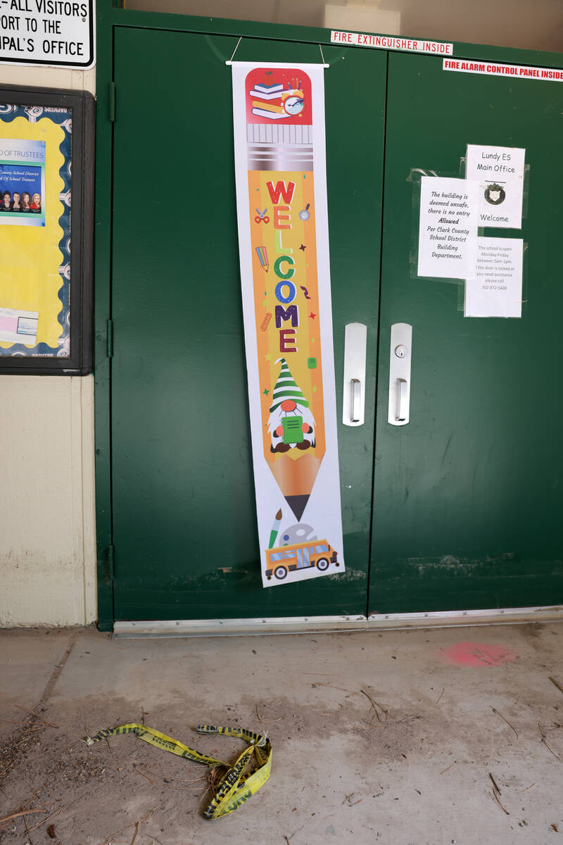 The closed Lundy Elementary School in the Old Town neighborhood of Mount Charleston is shown on ...