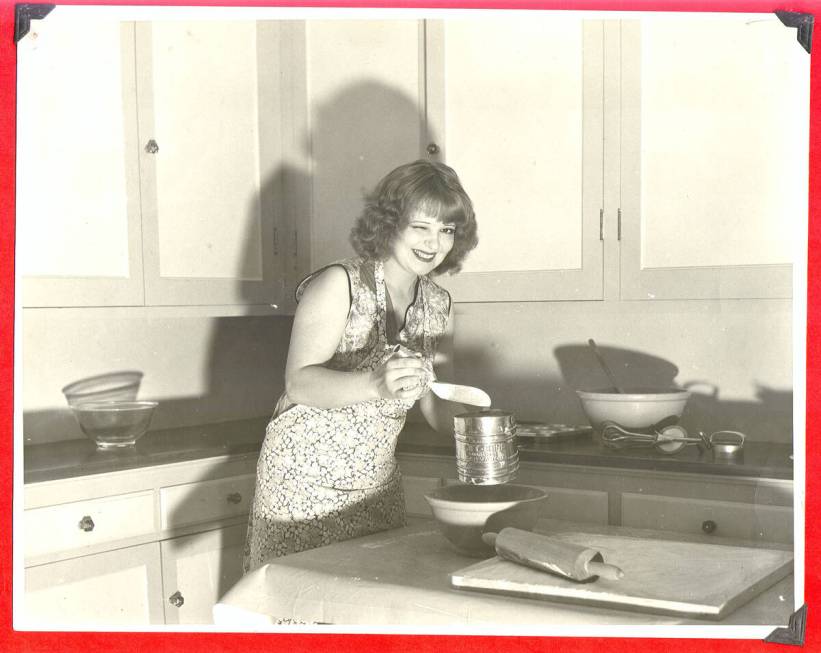 Clara Bow baking in the kitchen of Walking Box Ranch from UNLV Special Collections’ “Walkin ...