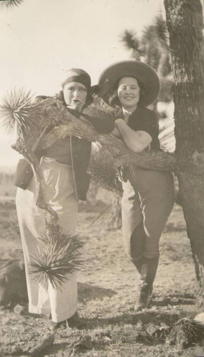 Clara Bow, left, with a friend from UNLV Special Collections’ “Walking Box Ranch Photograph ...