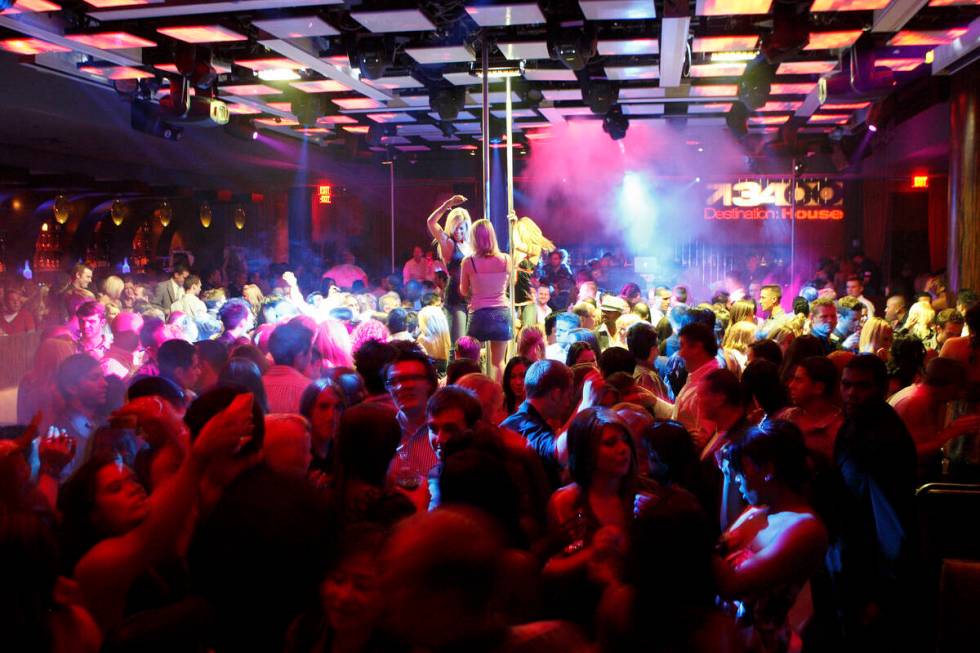 Crowds interact in main room at Jet nightclub inside The Mirage hotel-casino on Tuesday, Aug. 1 ...