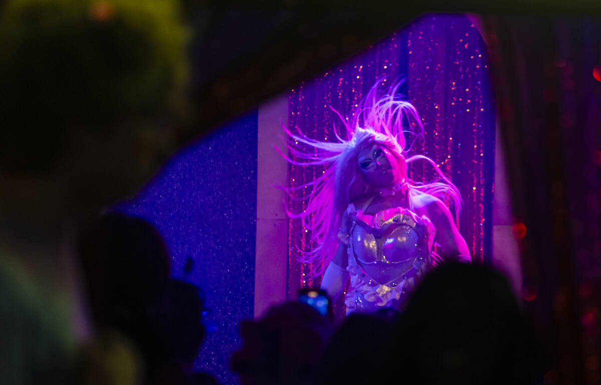 A dancer at the Queen Bar is seen during the second night of the Electric Daisy Carnival at the ...