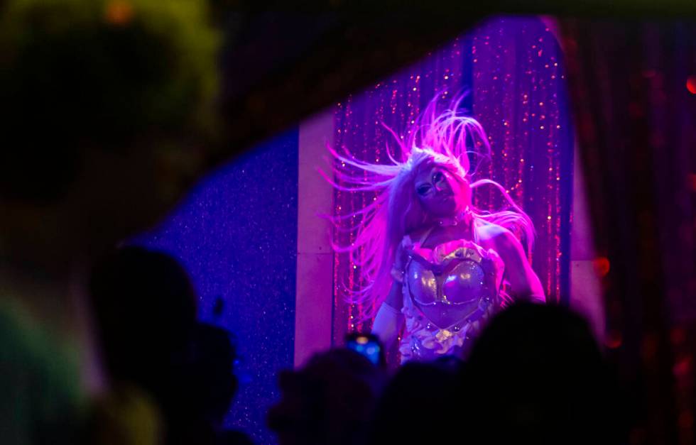 A dancer at the Queen Bar is seen during the second night of the Electric Daisy Carnival at the ...