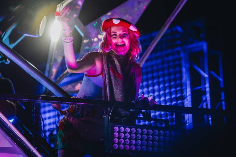 A festival attendee dances during the second day of the Electric Daisy Carnival at the Las Vega ...