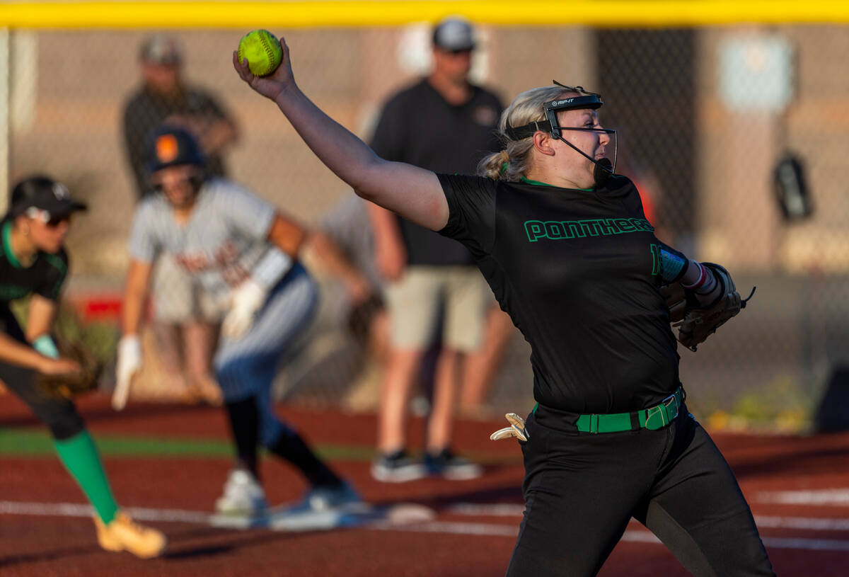 Palo Verde pitcher Bradi Odom (13) winds up for another throw against Douglas during the sixth ...