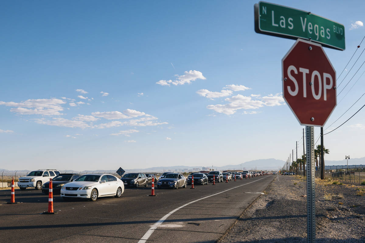 Traffic to get into day one of EDC is seen on Las Vegas Boulevard on Friday, May 17, 2024, in L ...