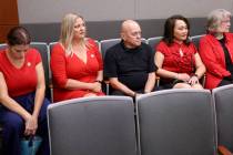 Former co-workers of former Clark County Public Administrator Robert Telles, from left, Jessica ...