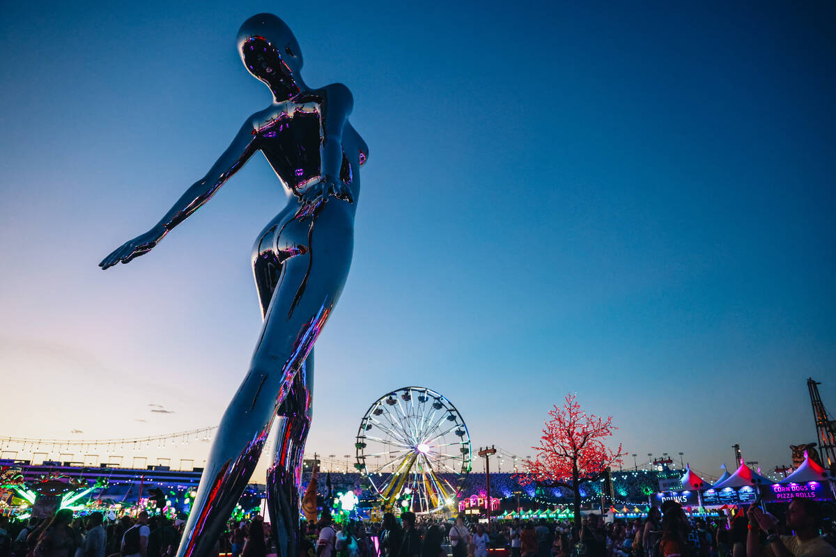 The festival grounds are seen during day one of Electric Daisy Carnival at the Las Vegas Motor ...