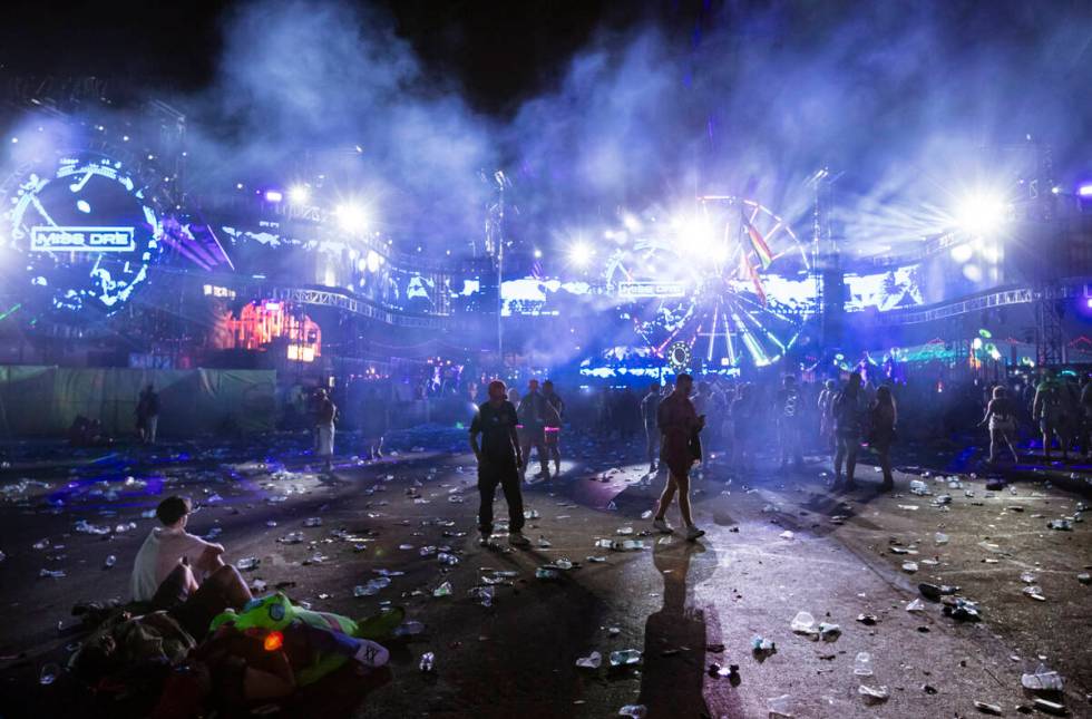 A view of the Stereo Bloom stage during the first night of the Electric Daisy Carnival at the L ...