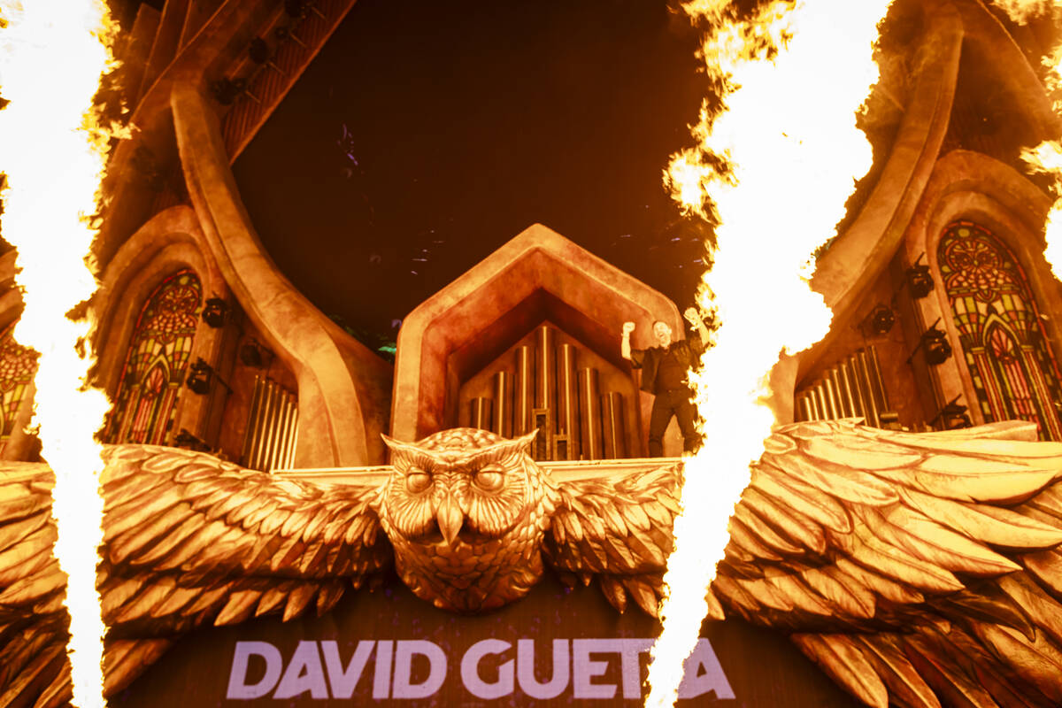 David Guetta performs at the Kinetic Field stage during the first night of the Electric Daisy C ...