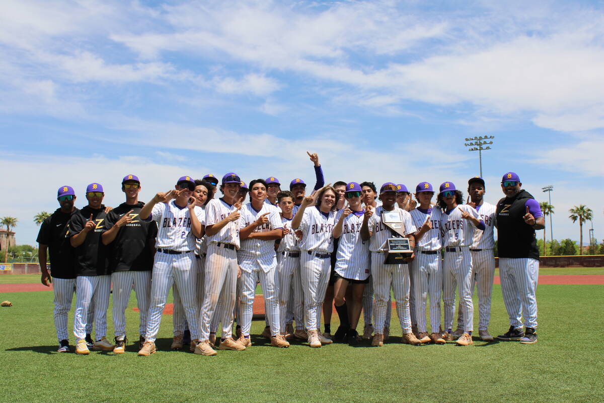 Durango's baseball team celebrates winning the 4A Nevada state title Saturday at Faith Lutheran ...