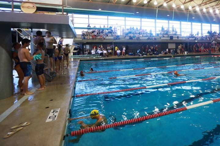 A view of the regional diving competitions at UNLV's Buchanan Natatorium in Las Vegas on Monday ...