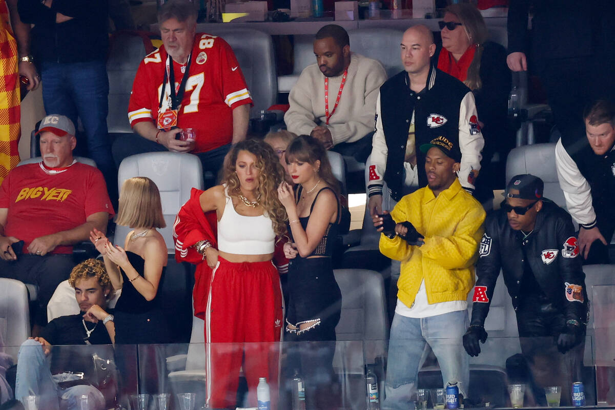 Taylor Swift is seen during Super Bowl 58 between the Kansas City Chiefs and the San Francisco ...