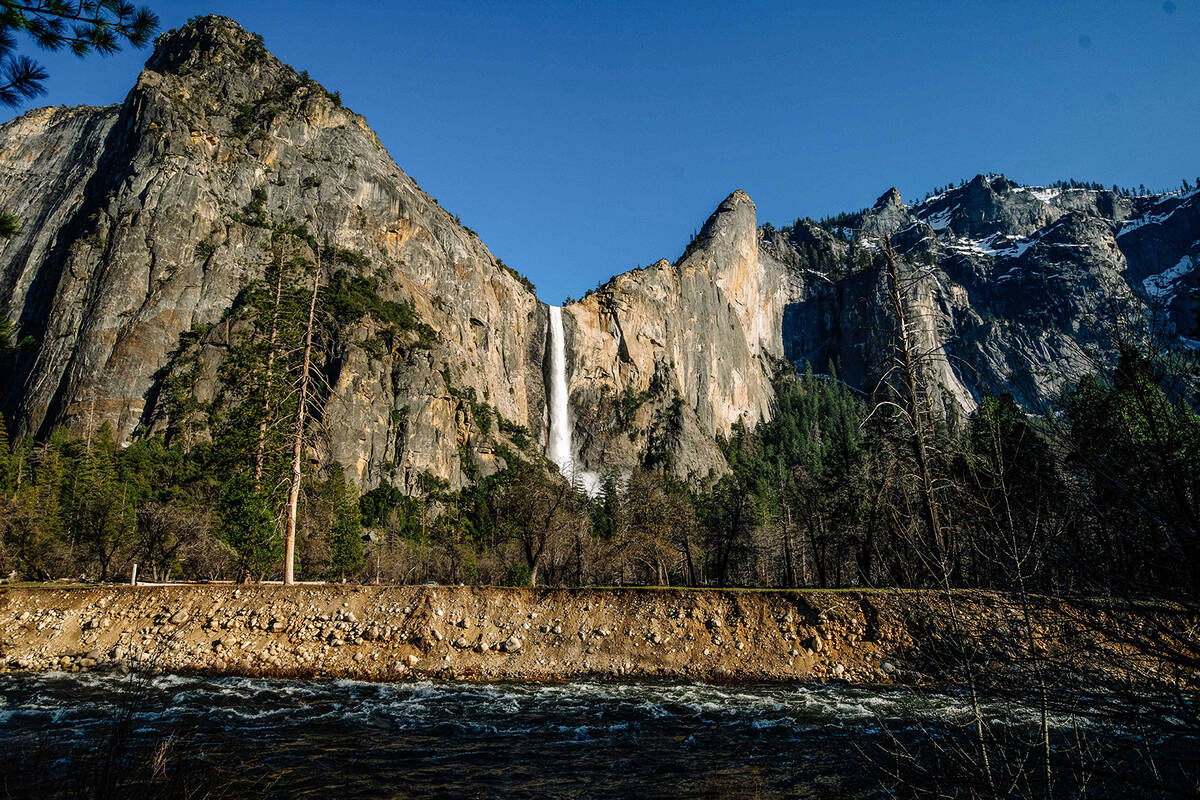 Bridalveil Fall and the Merced River April 27, 2023, inside Yosemite National Park. (Francine O ...