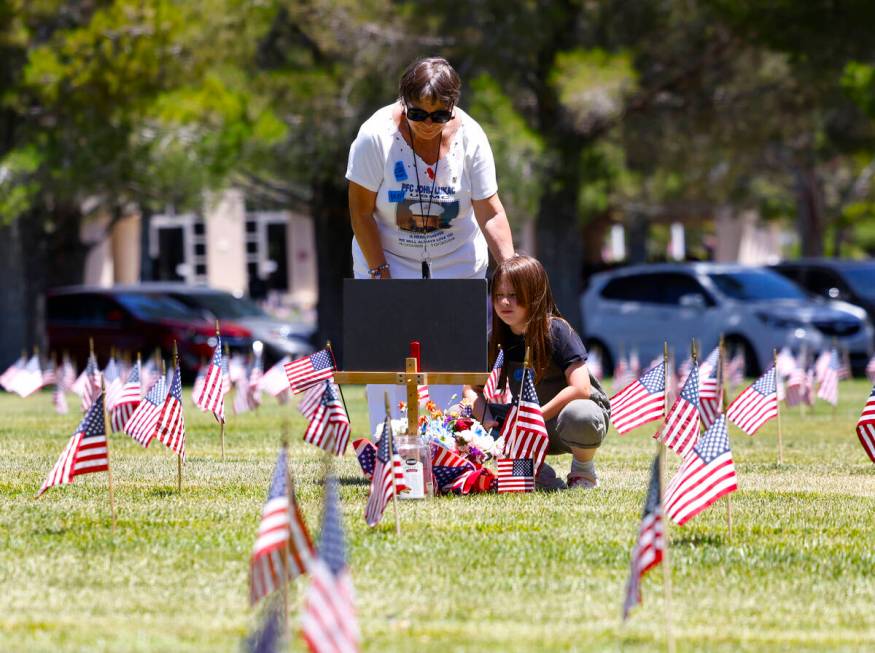 Helena Lukac visits the grave of her son U.S. Marine Corps John, who died fighting the war in I ...