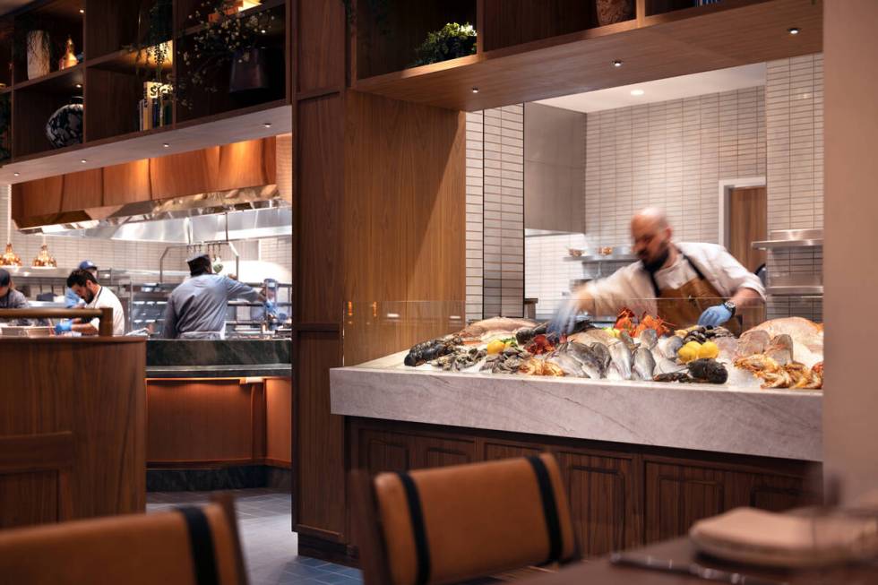 The seafood display at Ortikia, a Mediterranean restaurant set to open June 3, 2024, in Green V ...